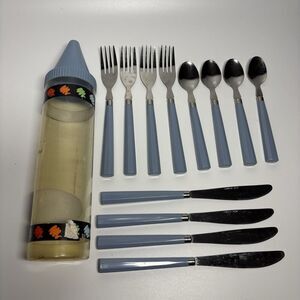 Vintage CARNIVAL Tableware by Rogers 12 Piece Service for Four Blue